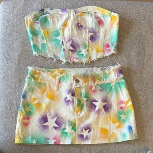 SHEIN Multicolor Star Print Two-Piece Set